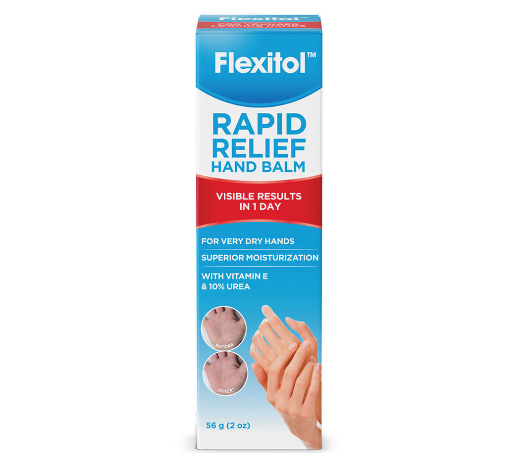 flexitol rapid relief hand balm front of carton