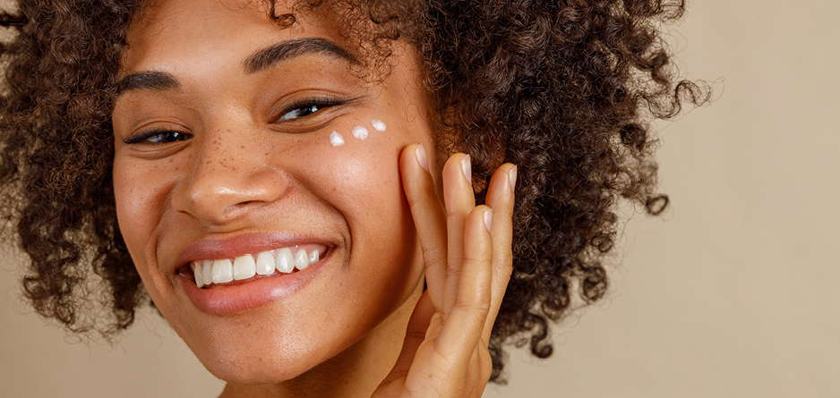 Person applying product to prevent very dry skin