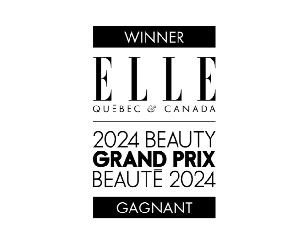 Winner badge for Elle Quebec & Canada 2024 Beauty Grand Prix