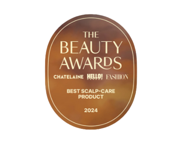 Logo for The Beauty Awards 2024 featuring Best Scalp-Care Product recognition